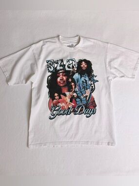 SZA Good Days Tee White Vintage Graphic T-Shirt Size L